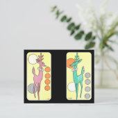 Moderne Abstracte kerstrenrenrenrenier uit de midd Briefkaart (Staand voorkant)