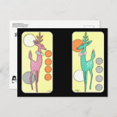 Moderne Abstracte kerstrenrenrenrenier uit de midd Briefkaart (Voorkant / Achterkant)