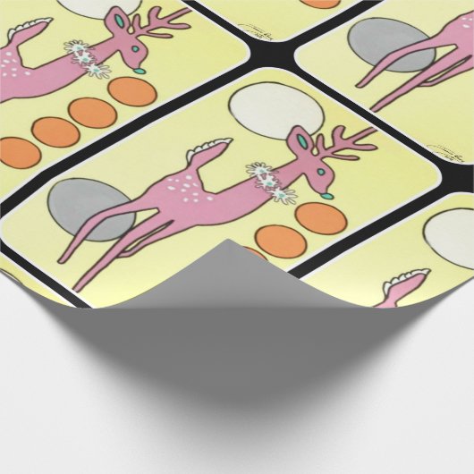 Moderne Abstracte kerstrenrenrenrenier uit de midd Cadeaupapier (Hoek)