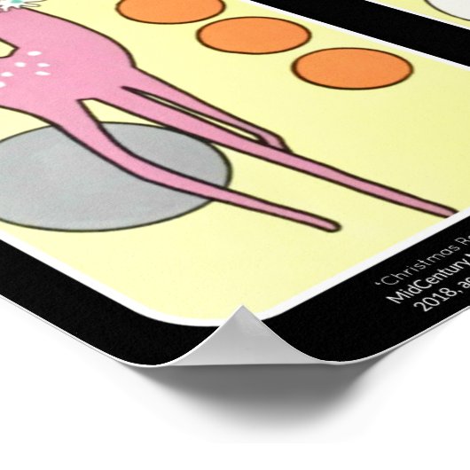 Moderne Abstracte kerstrenrenrenrenier uit de midd Poster (Hoek)