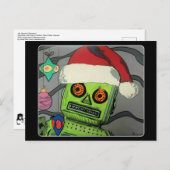 Moderne Abstracte kerstrobot uit de middeleeuwen Briefkaart (Voorkant / Achterkant)
