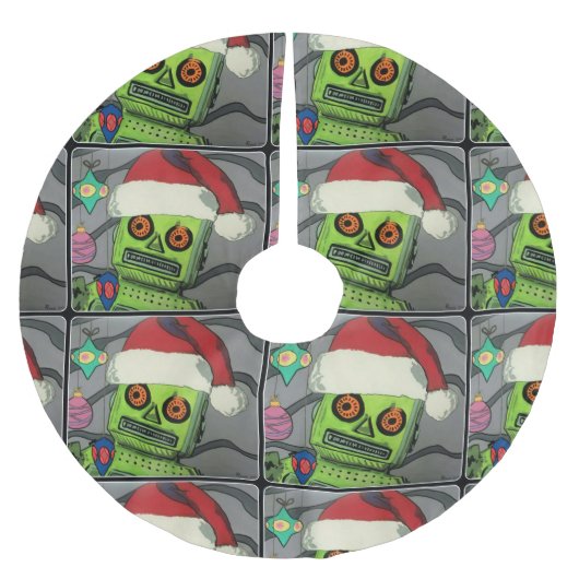 Moderne Abstracte kerstrobot uit de middeleeuwen Kerstboom Rok (Voorkant)