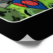 Moderne Abstracte kerstrobot uit de middeleeuwen Poster (Hoek)