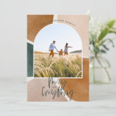 Moderne abstracte kerstvakantie met 1 fotoboog aankondiging (Staand voorkant)
