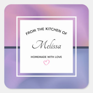 Moderne Abstracte keuken voor Paars en roze zwemme Vierkante Sticker