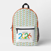 Moderne Abstracte Klasse van 2026 Bedrukte Rugzak (Voorkant)
