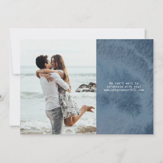 Moderne Abstracte kleine blauwe grijze mist Waterv Kaart (Achterkant)