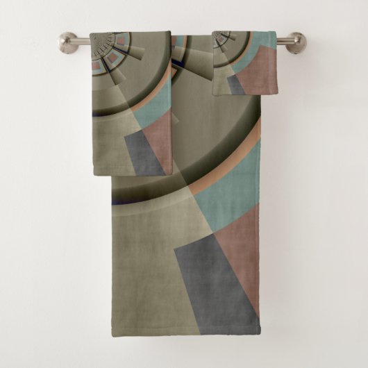 Moderne Abstracte Kleur Harmonie Fractale Kunst Gr Bad Handdoek (Insitu)