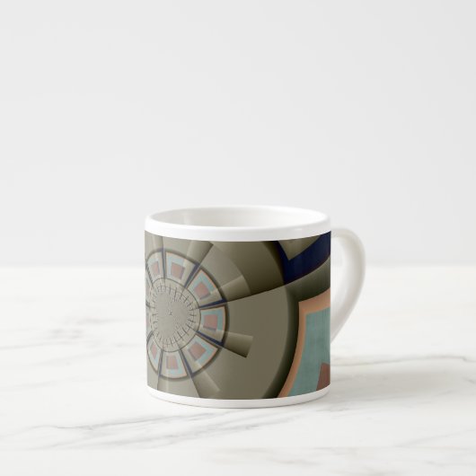 Moderne Abstracte Kleur Harmonie Fractale Kunst Gr Espresso Kop (Voorkant rechts)