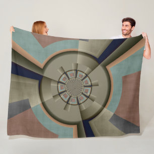 Moderne Abstracte Kleur Harmonie Fractale Kunst Gr Fleece Deken