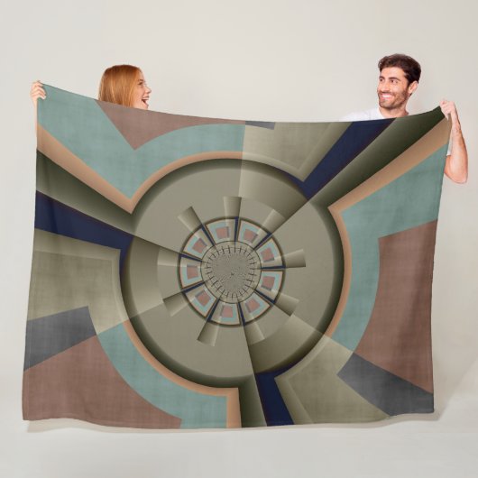 Moderne Abstracte Kleur Harmonie Fractale Kunst Gr Fleece Deken (In situ)