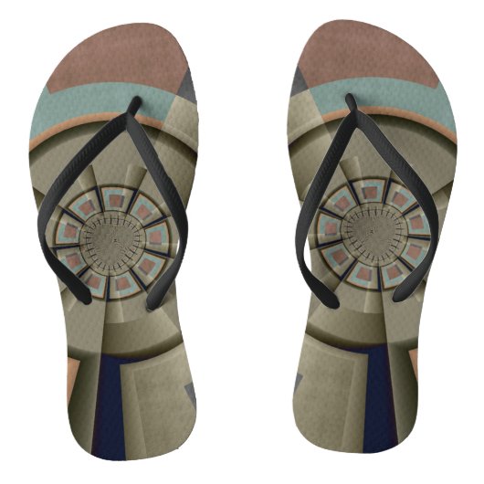 Moderne Abstracte Kleur Harmonie Fractale Kunst Gr Teenslippers (Voetbed)