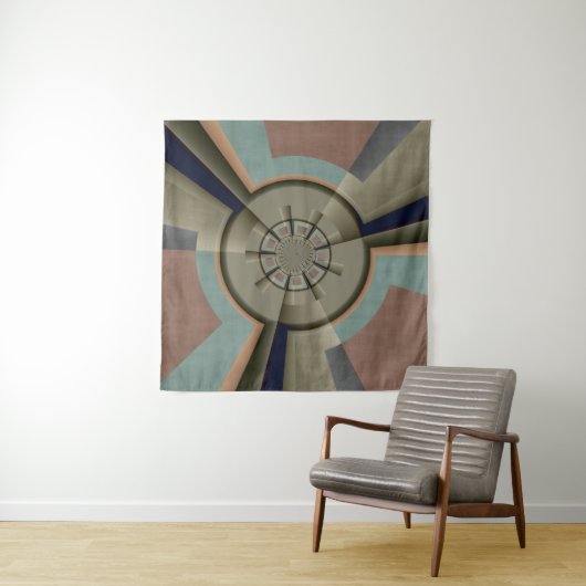 Moderne Abstracte Kleur Harmonie Fractale Kunst Gr Wandkleed (In situ)