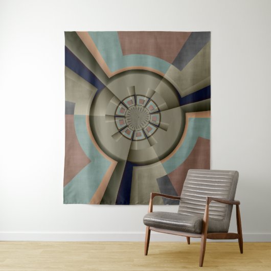 Moderne Abstracte Kleur Harmonie Fractale Kunst Gr Wandkleed (In situ)