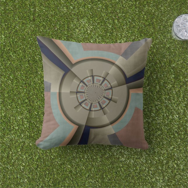 Moderne Abstracte kleur Harmony Fractal Art Graphi Buitenkussen (Gras)