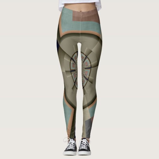 Moderne Abstracte kleur Harmony Fractal Art Graphi Leggings (Voorkant)
