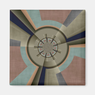 Moderne Abstracte kleur Harmony Fractal Art Graphi Magneet