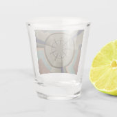 Moderne Abstracte kleur Harmony Fractal Art Graphi Shot Glas (Achterkant)