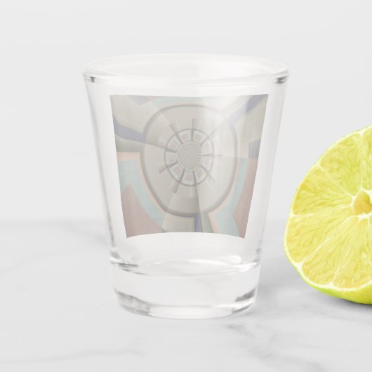 Moderne Abstracte kleur Harmony Fractal Art Graphi Shot Glas (Achterkant)