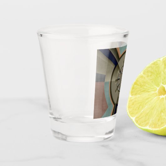 Moderne Abstracte kleur Harmony Fractal Art Graphi Shot Glas (Links)