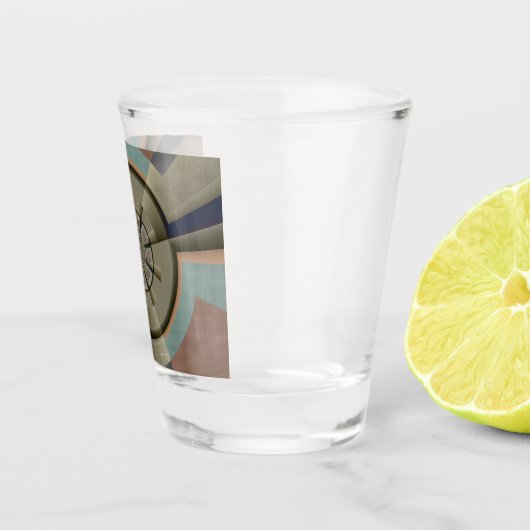 Moderne Abstracte kleur Harmony Fractal Art Graphi Shot Glas (Rechts)