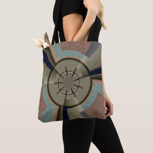 Moderne Abstracte kleur Harmony Fractal Art Graphi Tote Bag (Dichtbij)