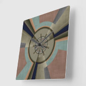 Moderne Abstracte kleur Harmony Fractal Art Graphi Vierkante Klok (Hoek)