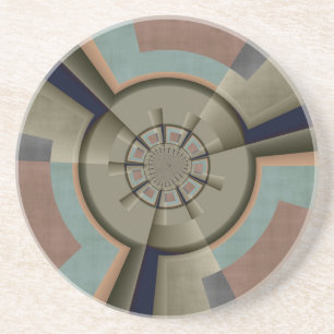 Moderne Abstracte kleur Harmony Fractal Art Graphi Zandsteen Onderzetter