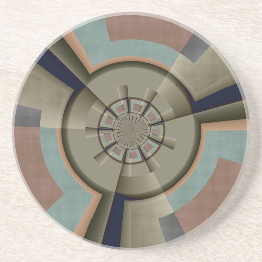 Moderne Abstracte kleur Harmony Fractal Art Graphi Zandsteen Onderzetter (Voorkant)