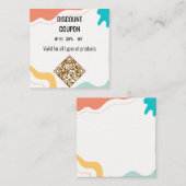 Moderne Abstracte kleur Splash Korting Coupon Kaar (Voorkant / Achterkant)