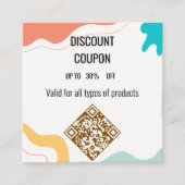 Moderne Abstracte kleur Splash Korting Coupon Kaar (Voorkant)