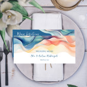 Moderne Abstracte Kleur Wave Bruiloft Menu