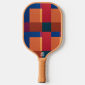 Moderne Abstracte Kleurblok Vierkanten Pickleball Paddle (Achterkant)