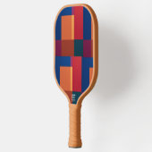 Moderne Abstracte Kleurblok Vierkanten Pickleball Paddle (Links)