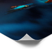 Moderne Abstracte kleuren blauw goud blauwgroen 2 Poster (Hoek)