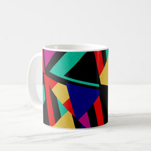 Moderne Abstracte kleuren Koffiemok (Voorkant links)