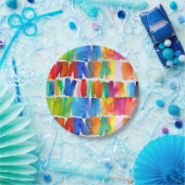 Moderne, abstracte kleuren, ongekende kleuren papieren bordje (Feest)