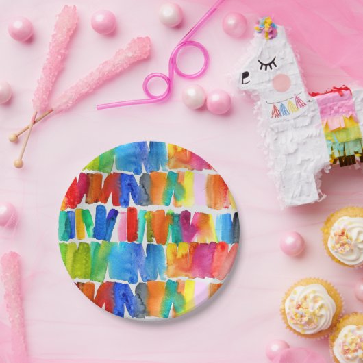 Moderne, abstracte kleuren, ongekende kleuren papieren bordje (Feest)