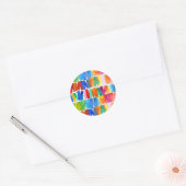 Moderne, abstracte kleuren, ongekende kleuren ronde sticker (Envelop)