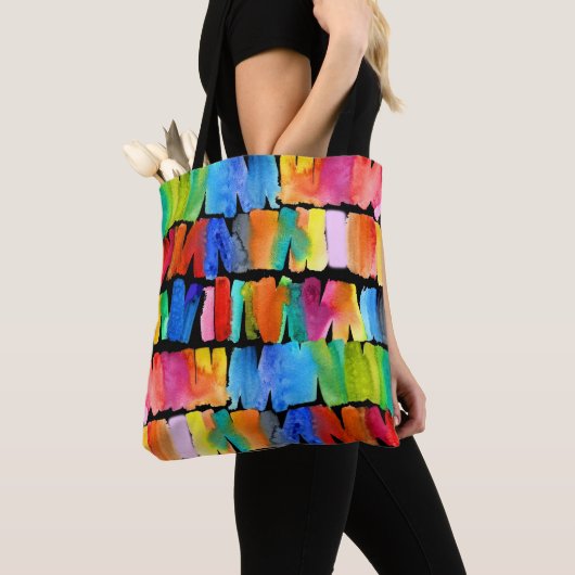Moderne, abstracte kleuren, ongekende kleuren tote bag (Dichtbij)
