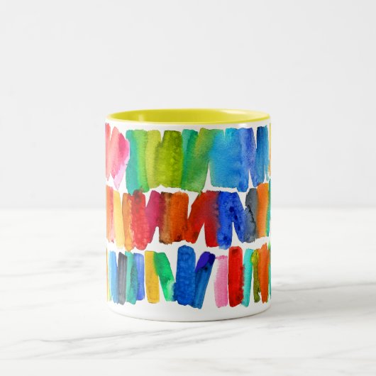 Moderne, abstracte kleuren, ongekende kleuren tweekleurige koffiemok (Center)