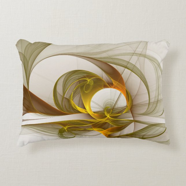 Moderne Abstracte Kleuren van Edele Metalen Fracta Accent Kussen (Voorkant)