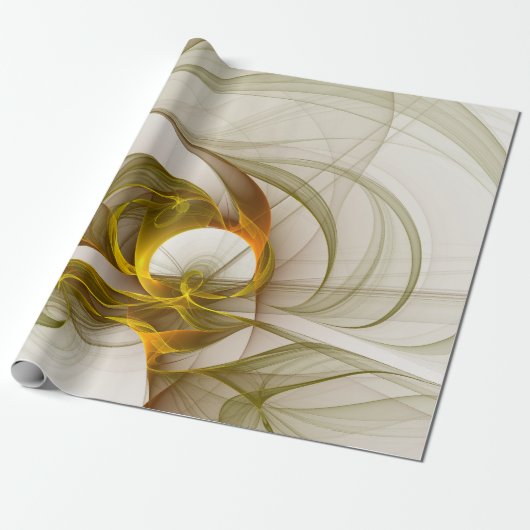 Moderne Abstracte Kleuren van Edele Metalen Fracta Cadeaupapier (Uitgerold)