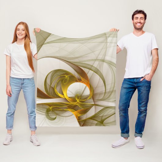 Moderne Abstracte Kleuren van Edele Metalen Fracta Fleece Deken (In situ)