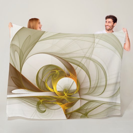 Moderne Abstracte Kleuren van Edele Metalen Fracta Fleece Deken (In situ)
