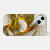 Moderne Abstracte Kleuren van Edele Metalen Fracta iPhone 15 Case (Achterkant horizontaal)