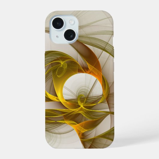Moderne Abstracte Kleuren van Edele Metalen Fracta iPhone 15 Case (Achterkant)