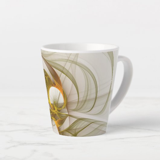 Moderne Abstracte Kleuren van Edele Metalen Fracta Latte Mok (Rechterhoek)