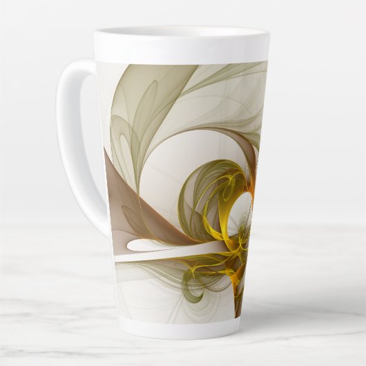 Moderne Abstracte Kleuren van Edele Metalen Fracta Latte Mok (Linkerhoek)