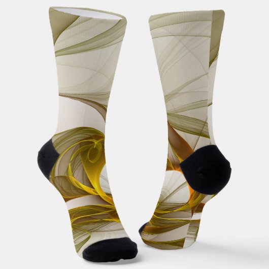 Moderne Abstracte Kleuren van Edele Metalen Fracta Sokken (Gebogen)